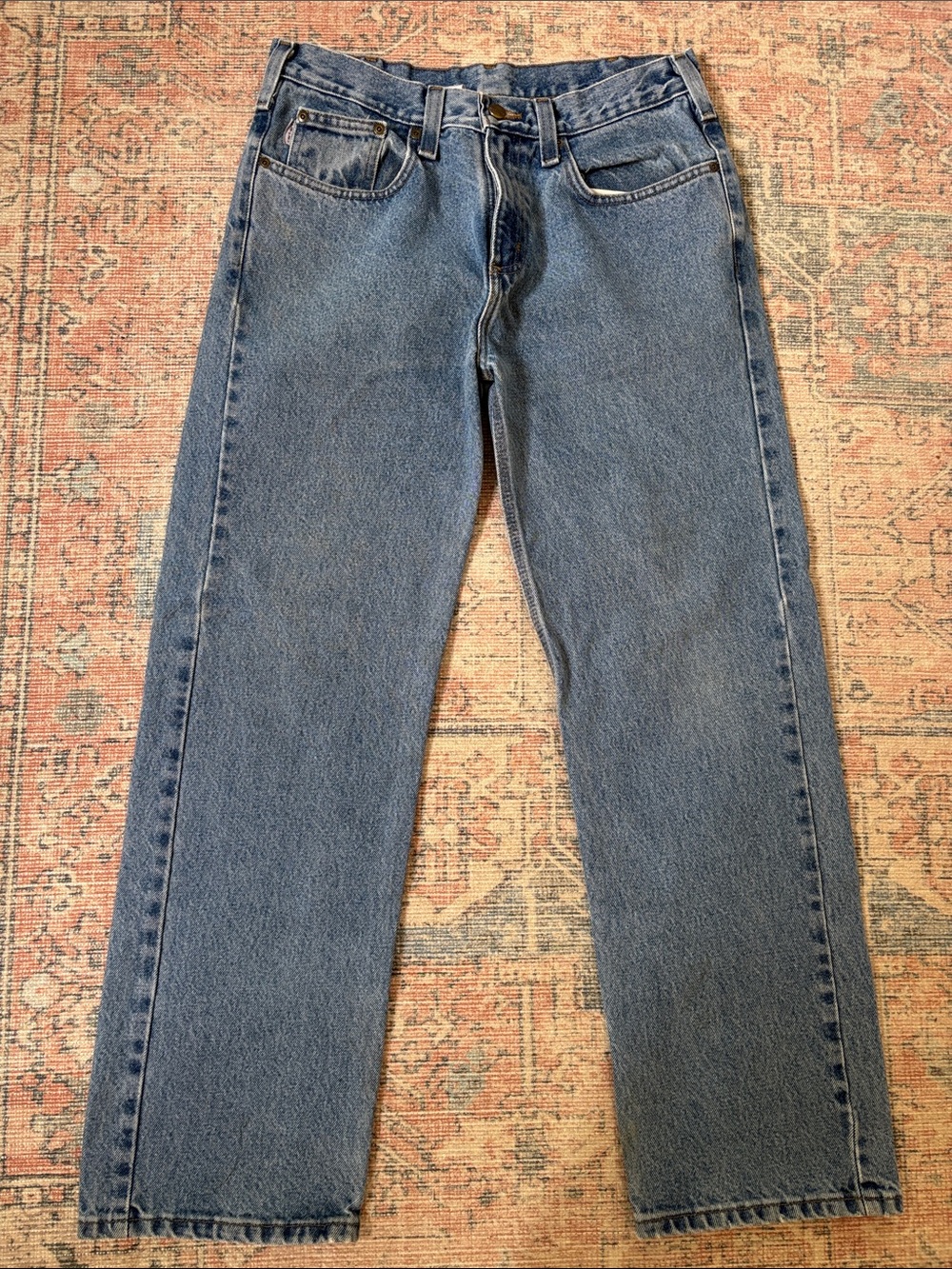 Carhartt Men's Relaxed Fit Denim Jeans in Medium Blue Size 32 x 30